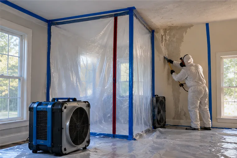 Contained mold remediation work in a residential property